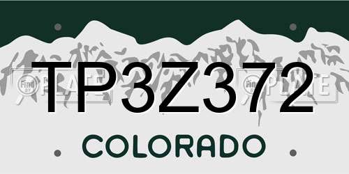 TP3Z372 Colorado License Plate