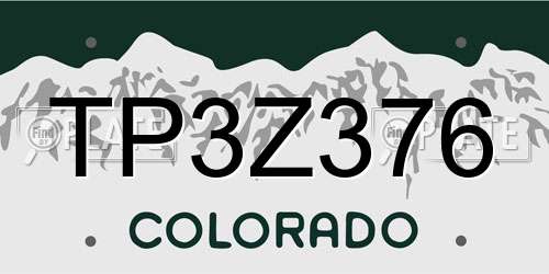 TP3Z376 Colorado License Plate