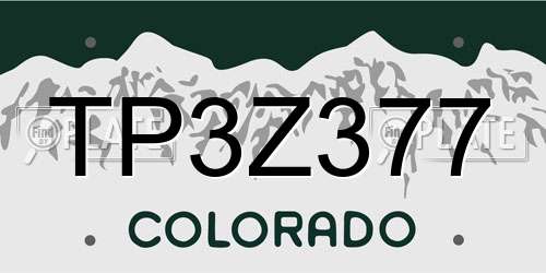 TP3Z377 Colorado License Plate