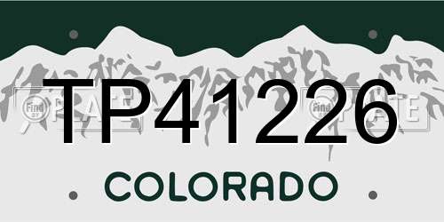 TP41226 Colorado License Plate