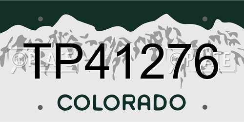 TP41276 Colorado License Plate