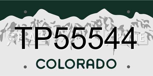 TP55544 Colorado License Plate