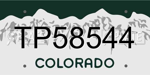 TP58544 Colorado License Plate