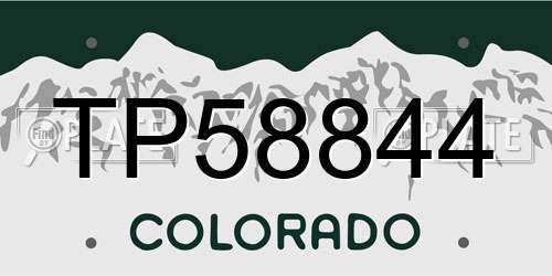 TP58844 Colorado License Plate