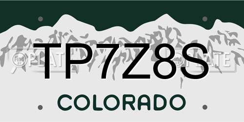 TP7Z8S Colorado License Plate