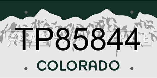 TP85844 Colorado License Plate