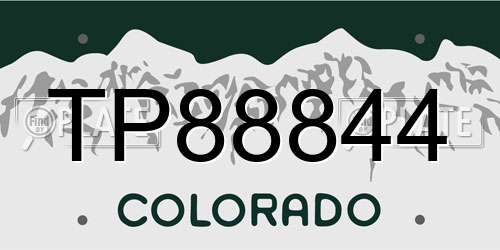 TP88844 Colorado License Plate