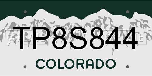 TP8S844 Colorado License Plate