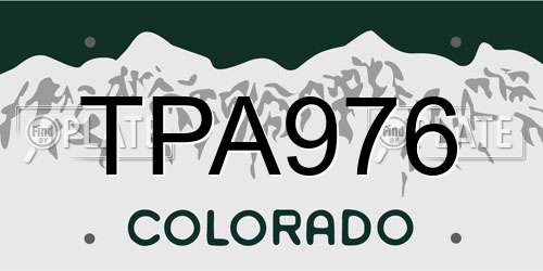 TPA976 Colorado License Plate