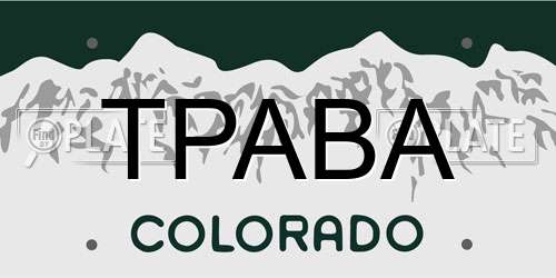 TPABA Colorado License Plate