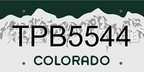 TPB5544 Colorado License Plate