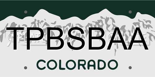 TPBSBAA Colorado License Plate