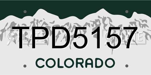 TPD5157 Colorado License Plate