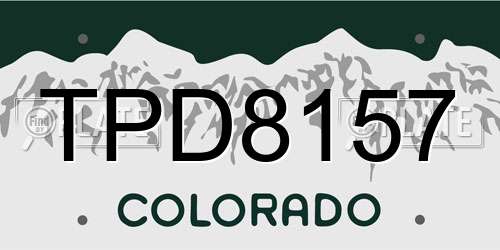 TPD8157 Colorado License Plate