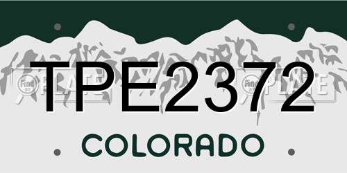 TPE2372 Colorado License Plate