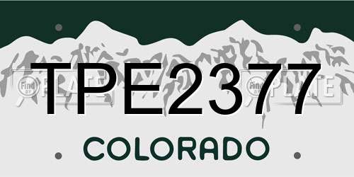 TPE2377 Colorado License Plate