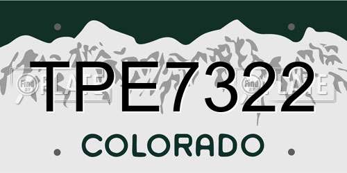 TPE7322 Colorado License Plate