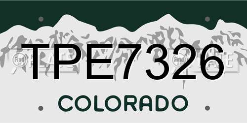 TPE7326 Colorado License Plate