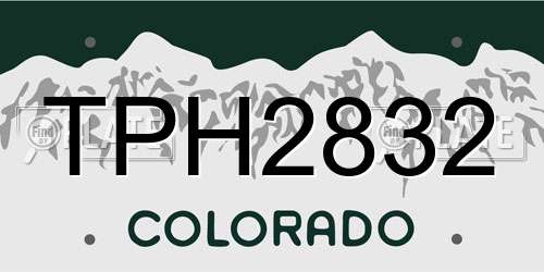 TPH2832 Colorado License Plate