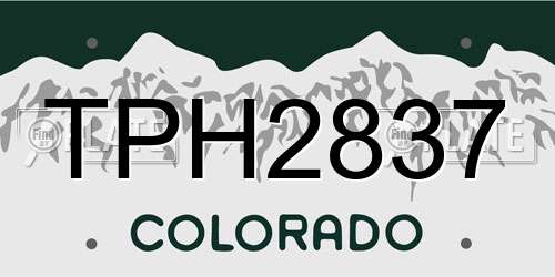 TPH2837 Colorado License Plate