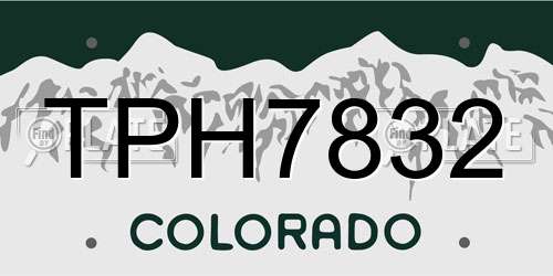 TPH7832 Colorado License Plate