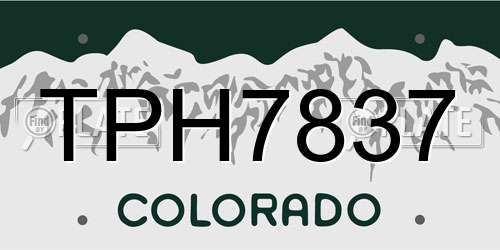 TPH7837 Colorado License Plate
