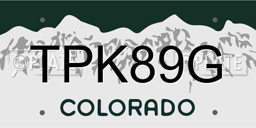 TPK89G Colorado License Plate
