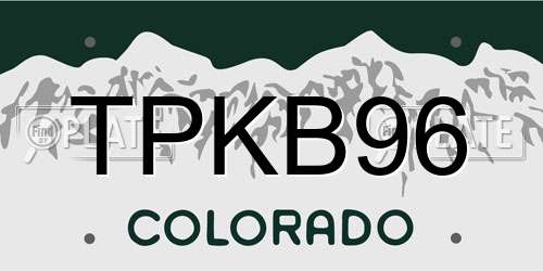 TPKB96 Colorado License Plate