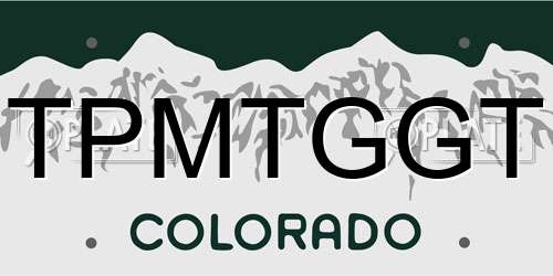 TPMTGGT Colorado License Plate