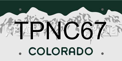 TPNC67 Colorado License Plate