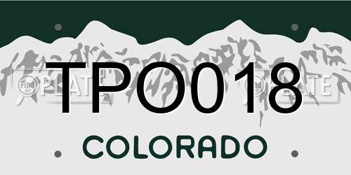 TPO018 Colorado License Plate