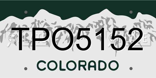 TPO5152 Colorado License Plate