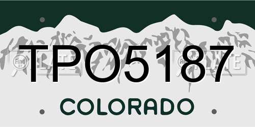 TPO5187 Colorado License Plate