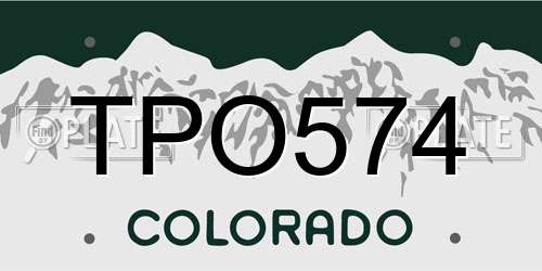 TPO574 Colorado License Plate