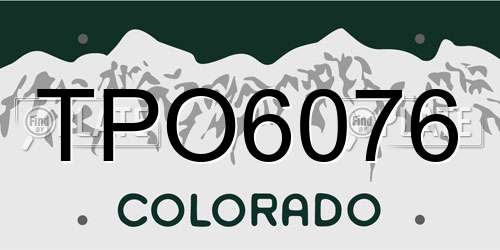 TPO6076 Colorado License Plate