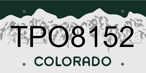 TPO8152 Colorado License Plate