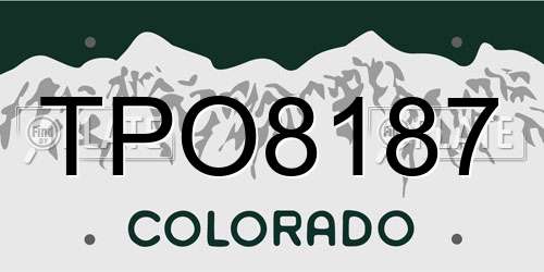 TPO8187 Colorado License Plate