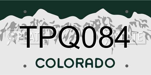 TPQ084 Colorado License Plate