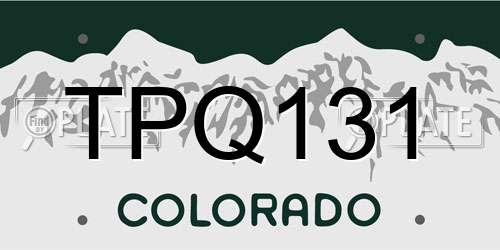 TPQ131 Colorado License Plate