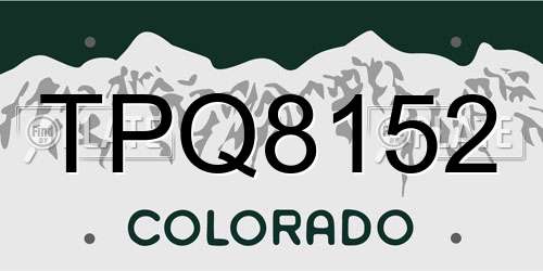 TPQ8152 Colorado License Plate