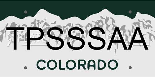 TPSSSAA Colorado License Plate