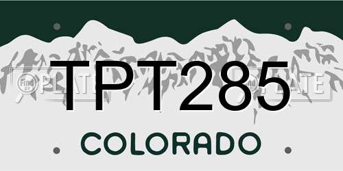 TPT285 Colorado License Plate