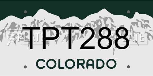 TPT288 Colorado License Plate