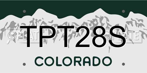 TPT28S Colorado License Plate
