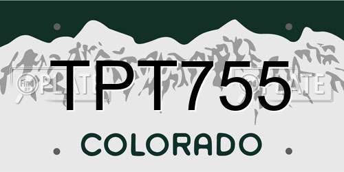 TPT755 Colorado License Plate