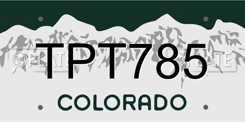 TPT785 Colorado License Plate