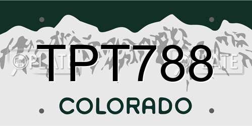 TPT788 Colorado License Plate