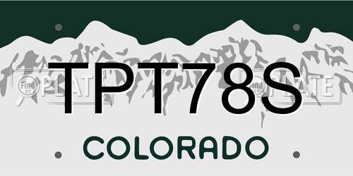 TPT78S Colorado License Plate