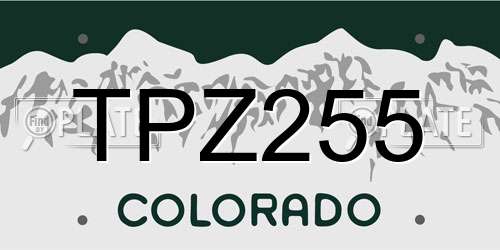 TPZ255 Colorado License Plate