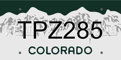TPZ285 Colorado License Plate